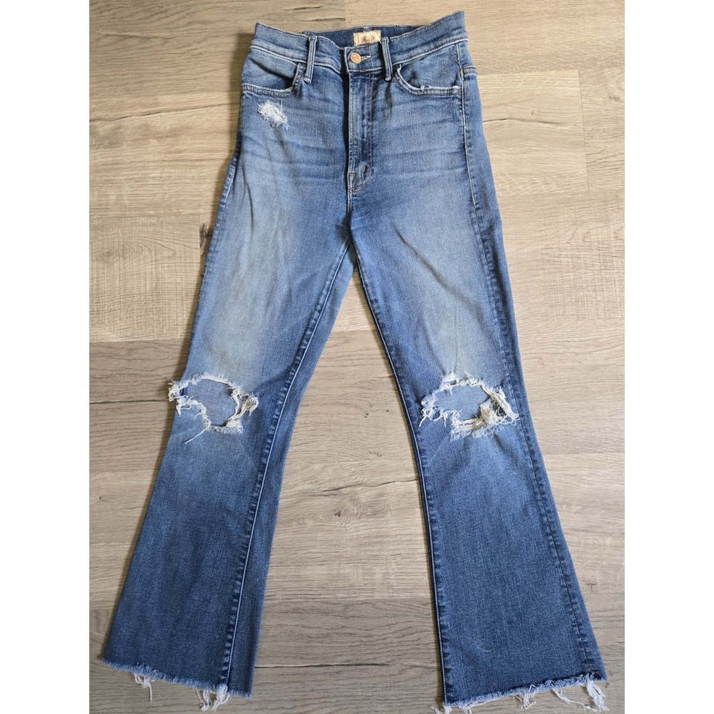 MOTHER The Hustler Ankle Fray Songs Of The Cowboys Distressed Ripped Jeans Sz 25